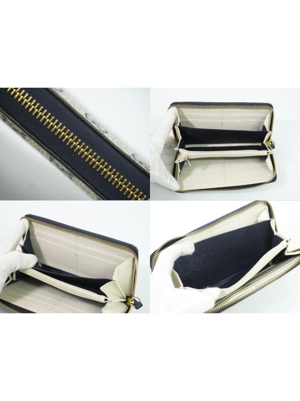 Gucci GG Supreme Zip Around Wallet Navy Vintage - Picture 7 of 9